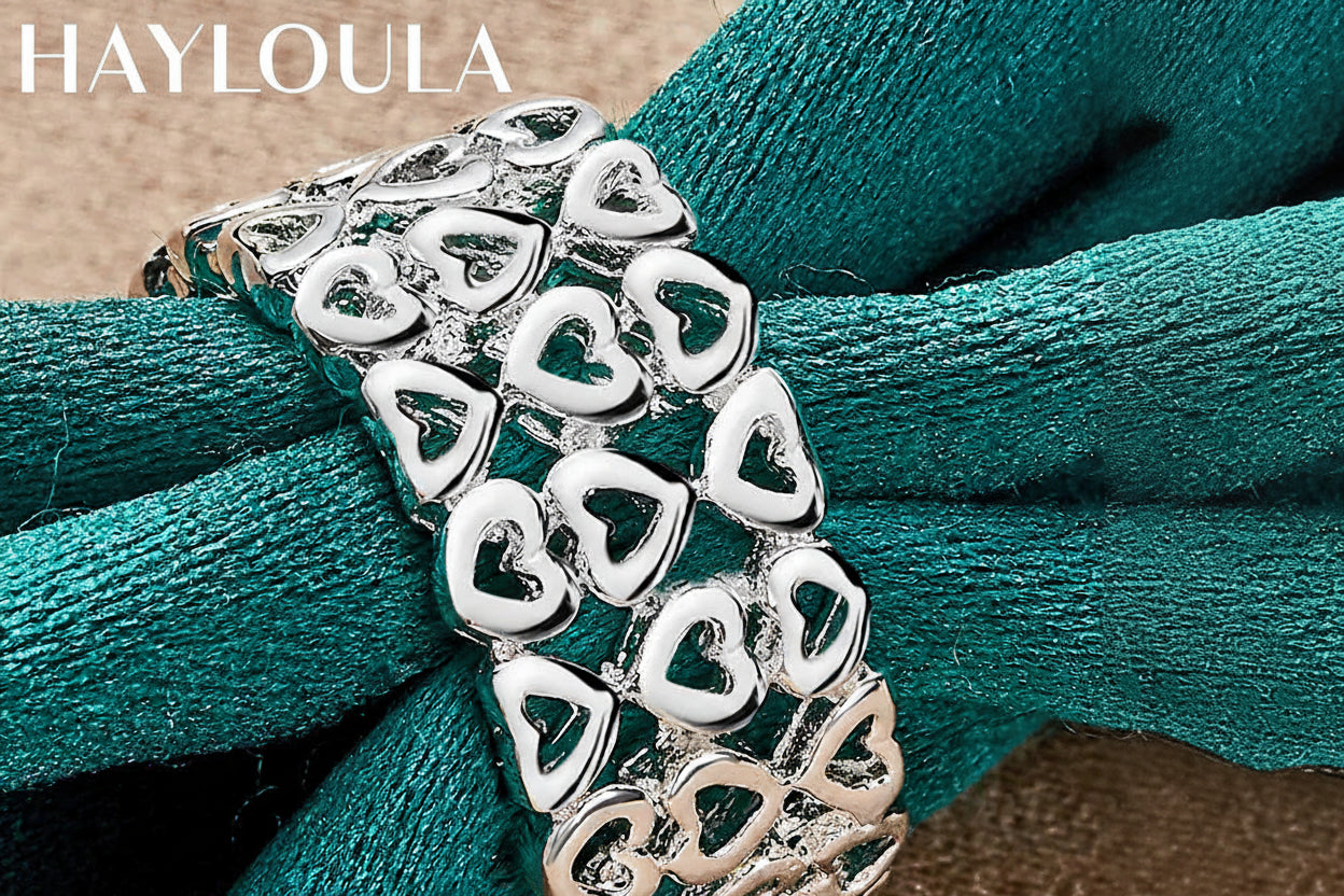Sterling Silver Hollow Heart Ring II