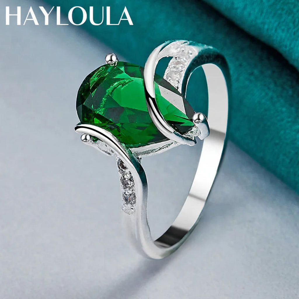 Sterling Silver Water Drop Turquoise Ring