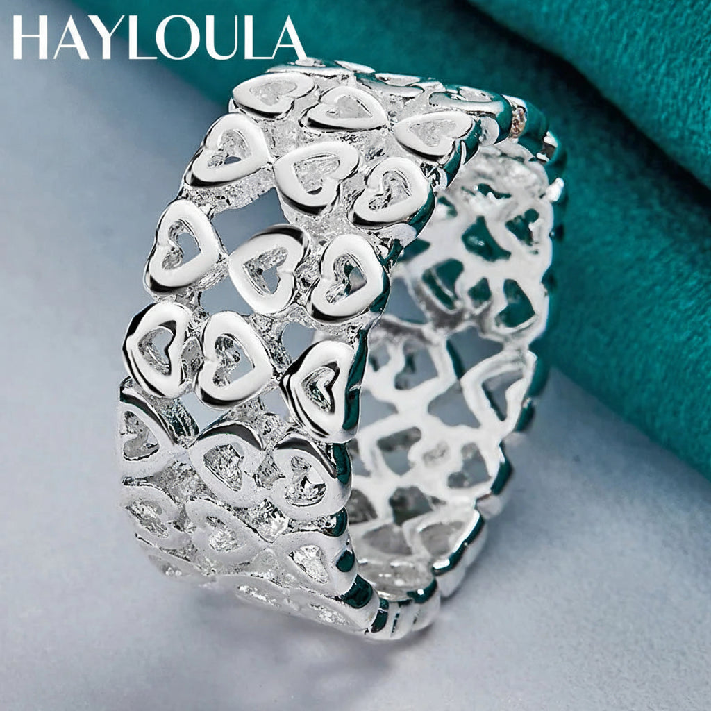 Sterling Silver Hollow Heart Ring