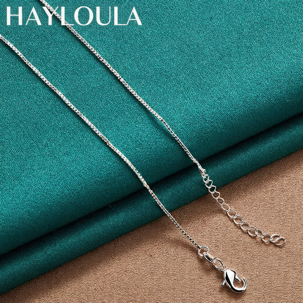 Sterling Silver Heart Snake Chain Necklace