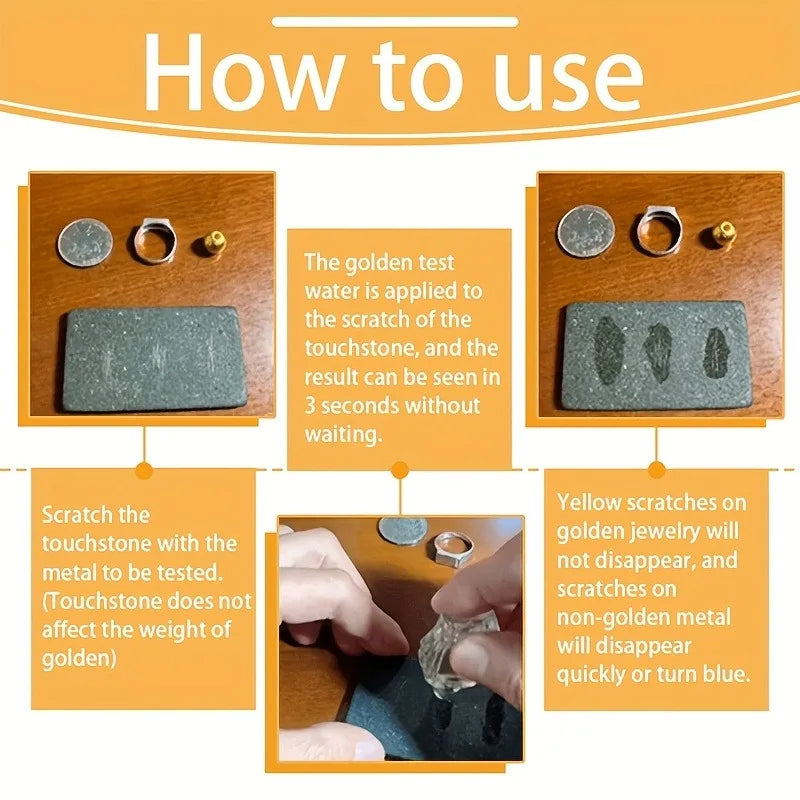 Gold Testing Stone & Acid Solution Kit