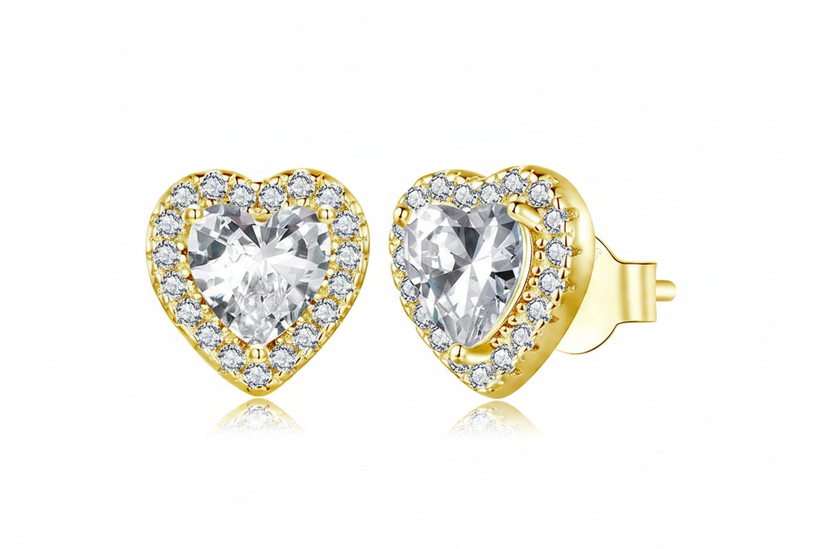 Sterling Silver Zircon Stud Earrings