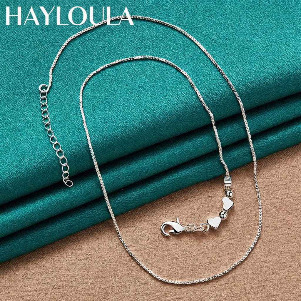 Sterling Silver Heart Snake Chain Necklace