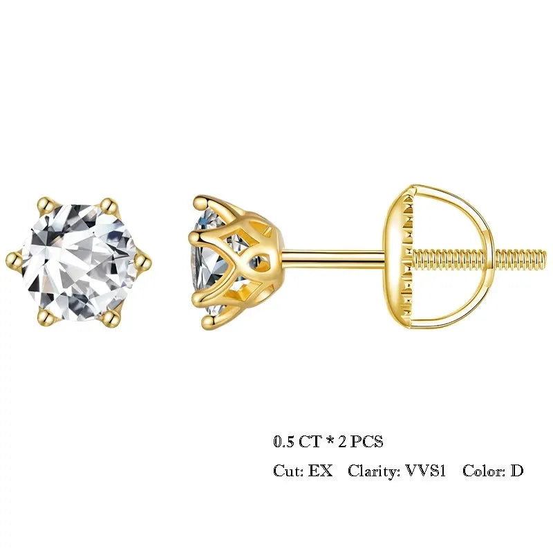 Sterling Silver Flower Moissanite Stud Earrings