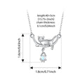 Collier pendentif chat et pierre de lune en argent sterling