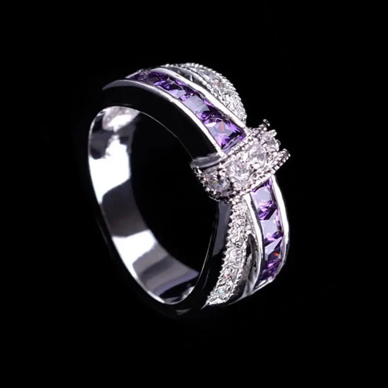 Sterling Silver Crystal Watch-Style Ring