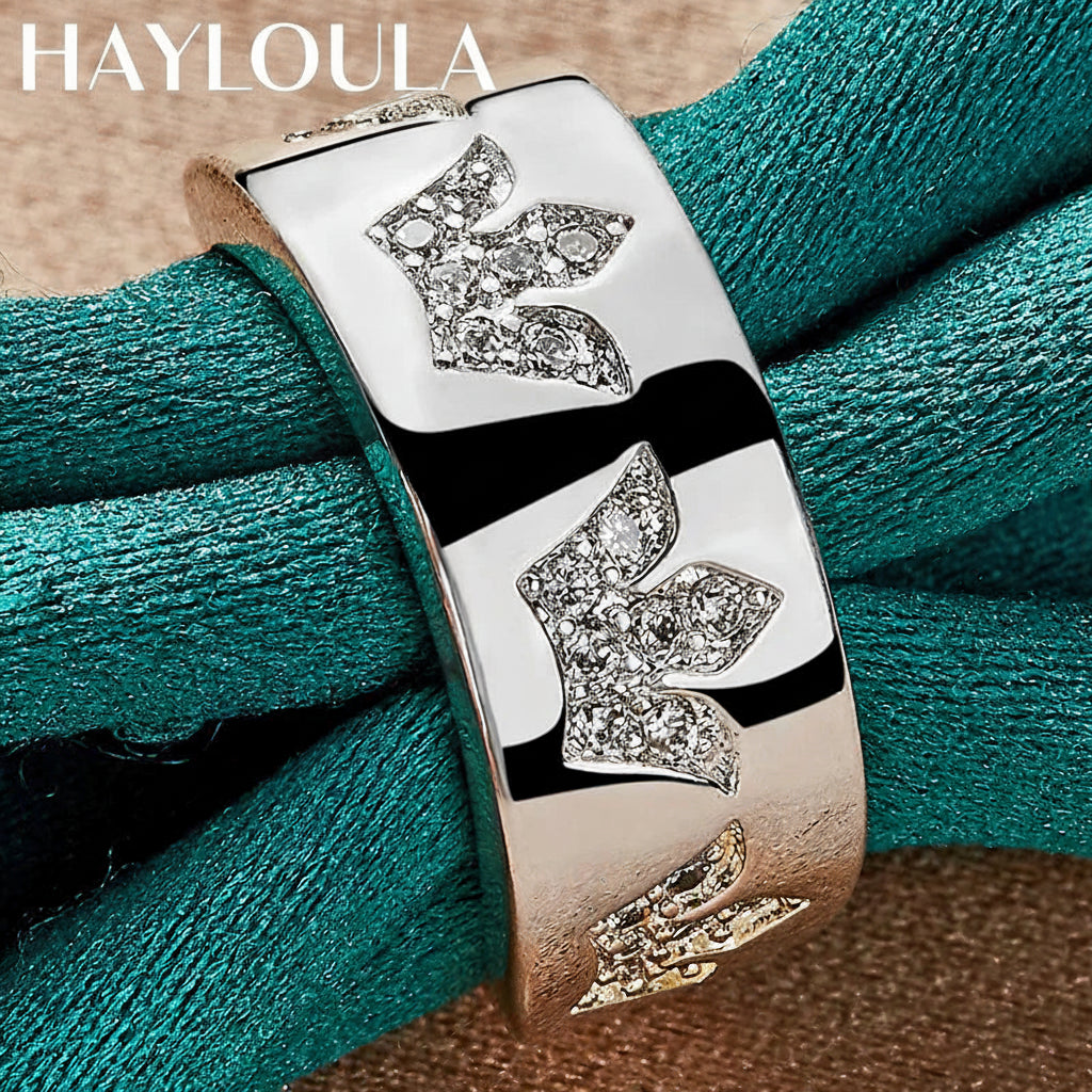 Sterling Silver Crown Zircon Ring