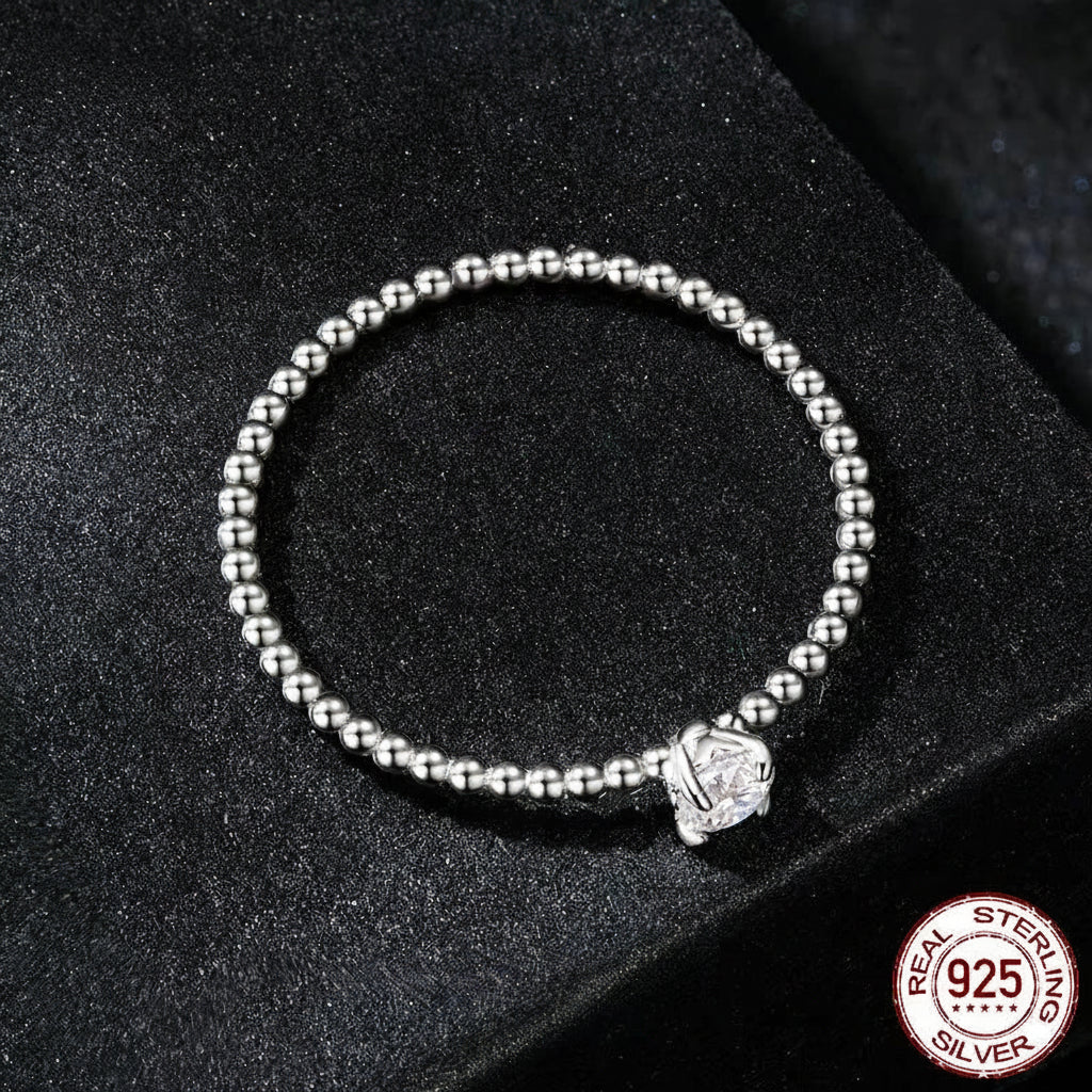 Alliance corde éternité en argent sterling et moissanite