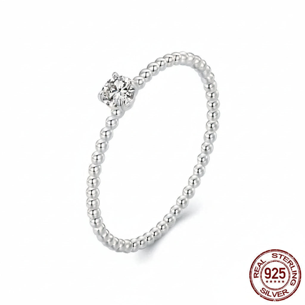 Alliance corde éternité en argent sterling et moissanite