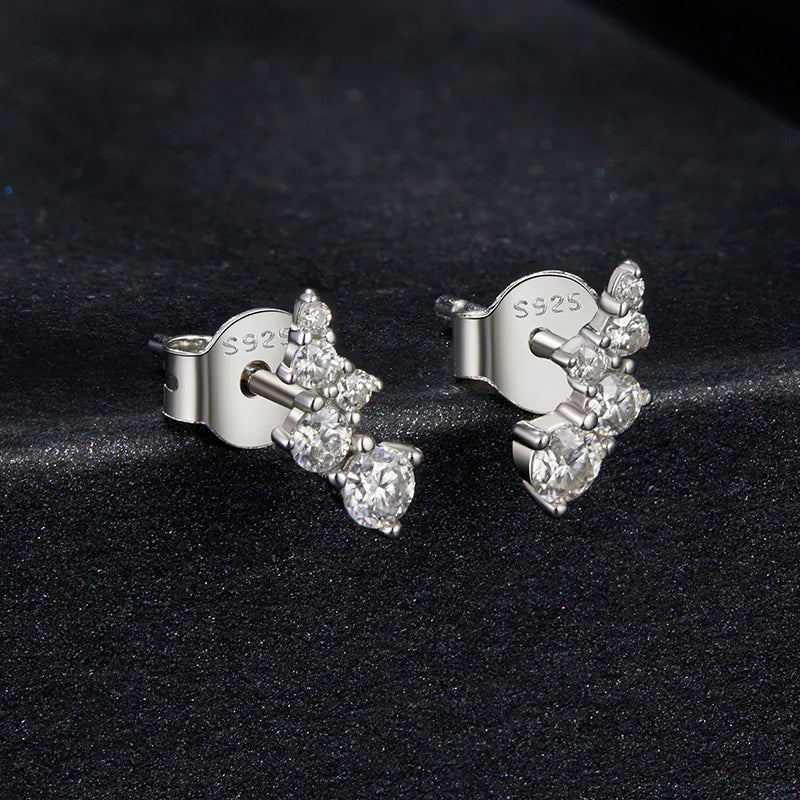 Sterling Silver Bubble Design Moissanite Stud Earrings