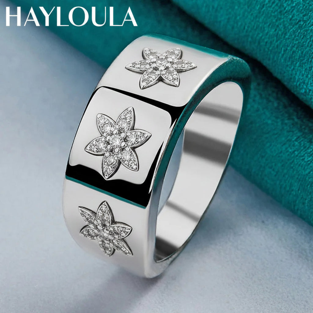 Sterling Silver Crown Zircon Ring