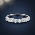 Bague en argent sterling iris moissanite motif dentelle