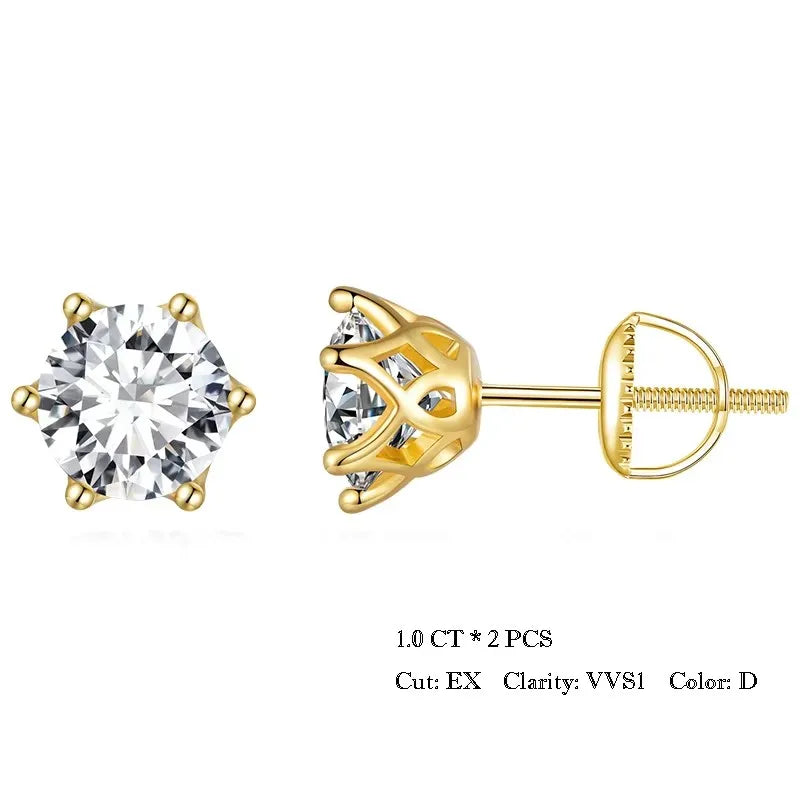 Sterling Silver Flower Moissanite Stud Earrings