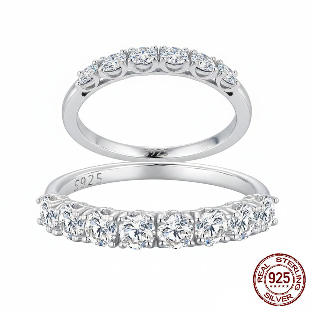 Bague en argent sterling iris moissanite motif dentelle