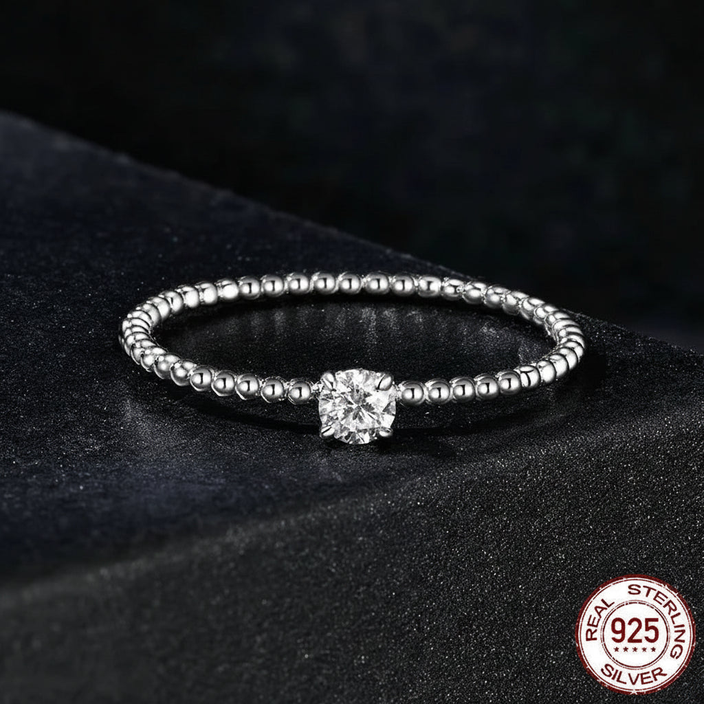 Alliance corde éternité en argent sterling et moissanite