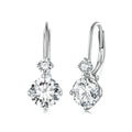 Sterling Silver 1CT Round-Cut Moissanite Hoop Earrings