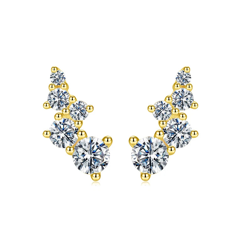Sterling Silver Bubble Design Moissanite Stud Earrings