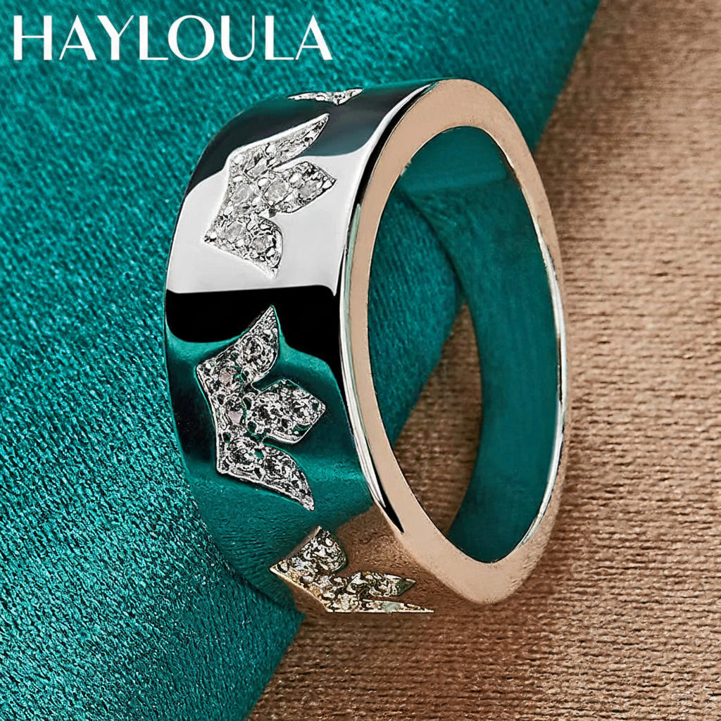 Sterling Silver Crown Zircon Ring