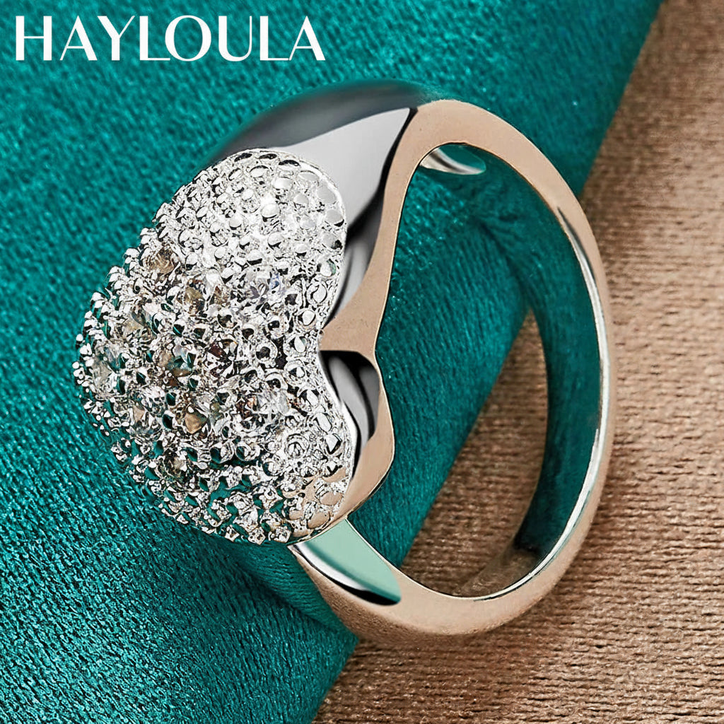 Sterling Silver Heart Zircon Ring