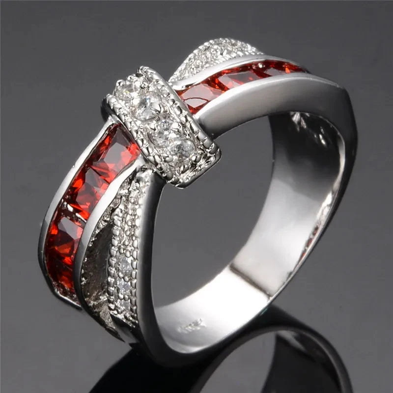 Sterling Silver Crystal Watch-Style Ring