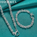 Sterling Silver Chain Bracelet & Necklace Set