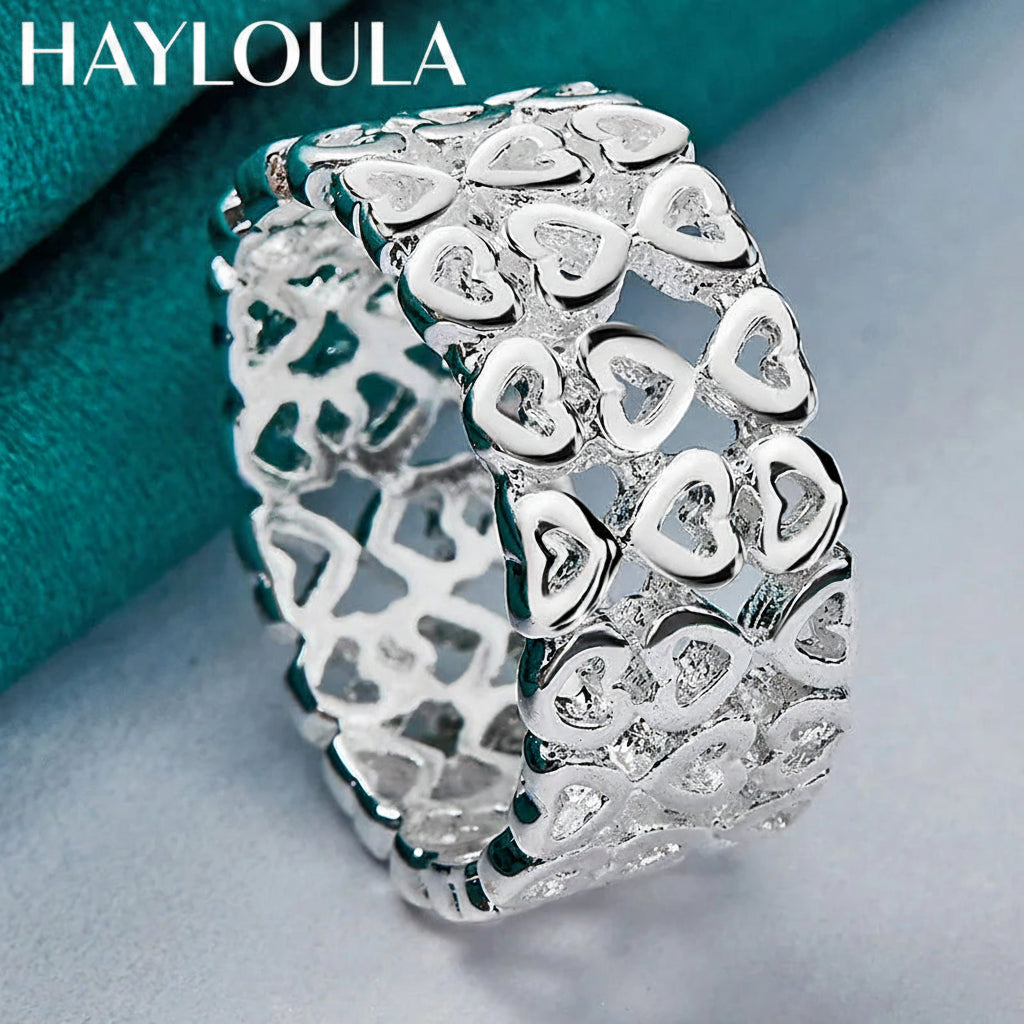 Sterling Silver Hollow Heart Ring