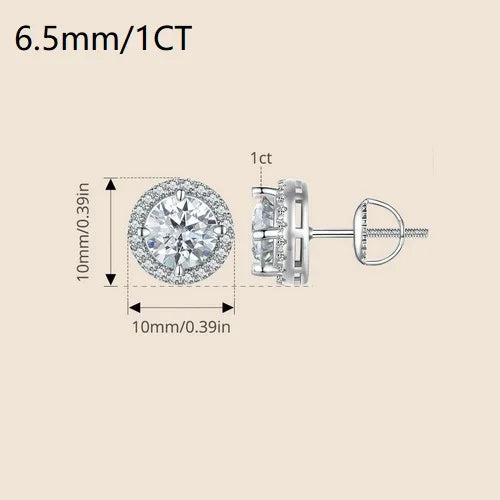 Sterling Silver Moissanite Engagement Stud Earrings