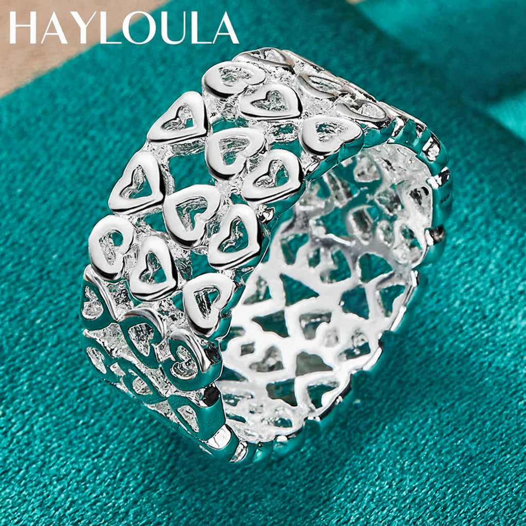 Sterling Silver Hollow Heart Ring