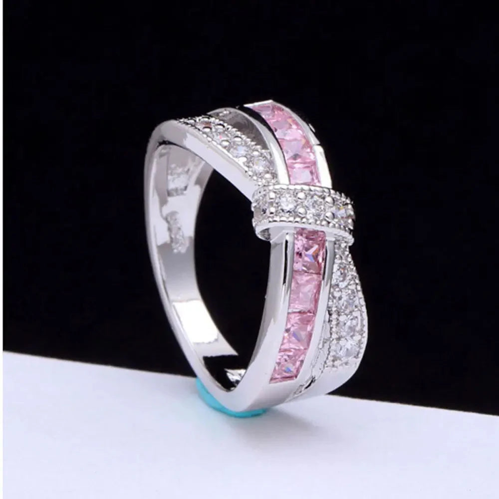 Sterling Silver Crystal Watch-Style Ring
