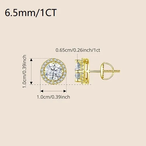 Sterling Silver Moissanite Engagement Stud Earrings