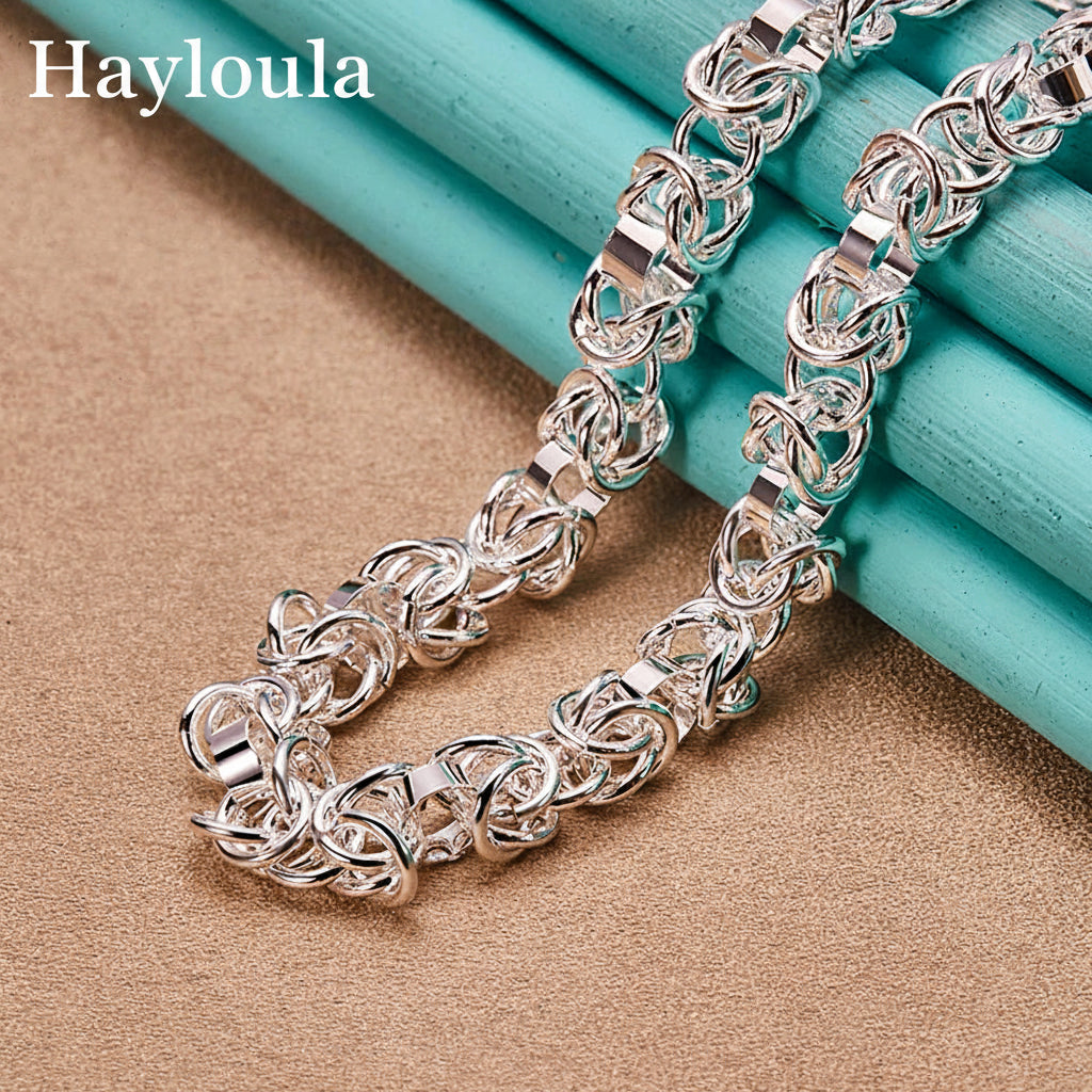Sterling Silver Chain Bracelet & Necklace Set
