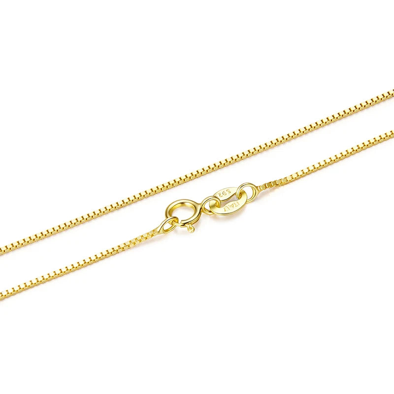 Sterling Silver Gold-Plated Box Chain Necklace