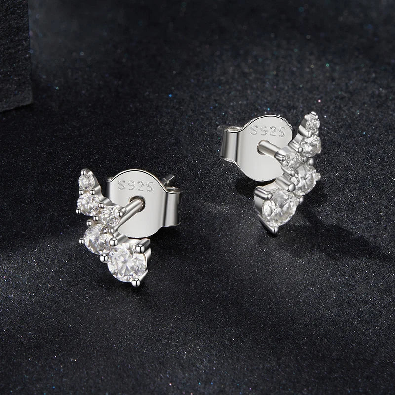 Sterling Silver Bubble Design Moissanite Stud Earrings