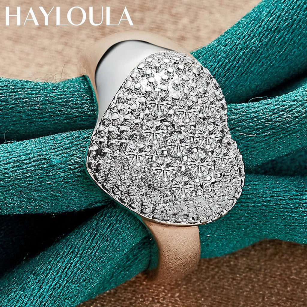 Sterling Silver Heart Zircon Ring