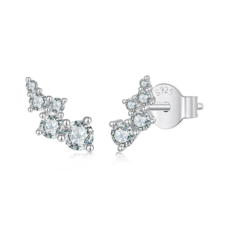 Sterling Silver Bubble Design Moissanite Stud Earrings