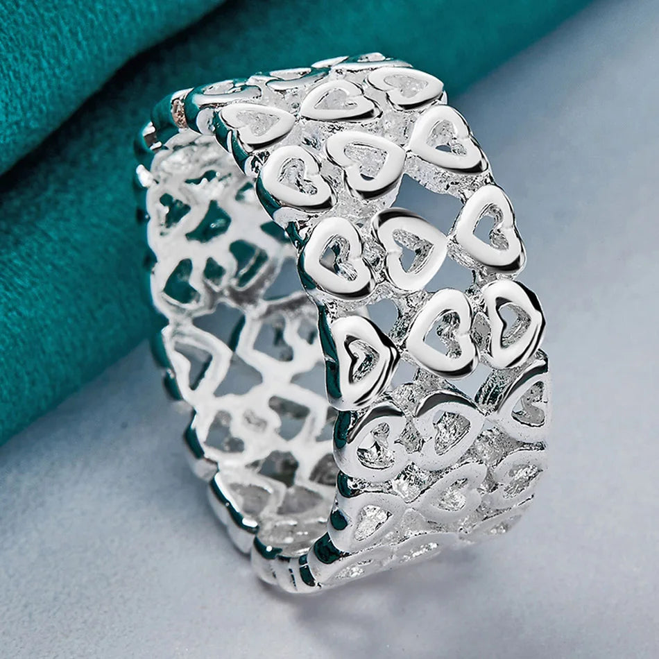 Sterling Silver Hollow Heart Ring