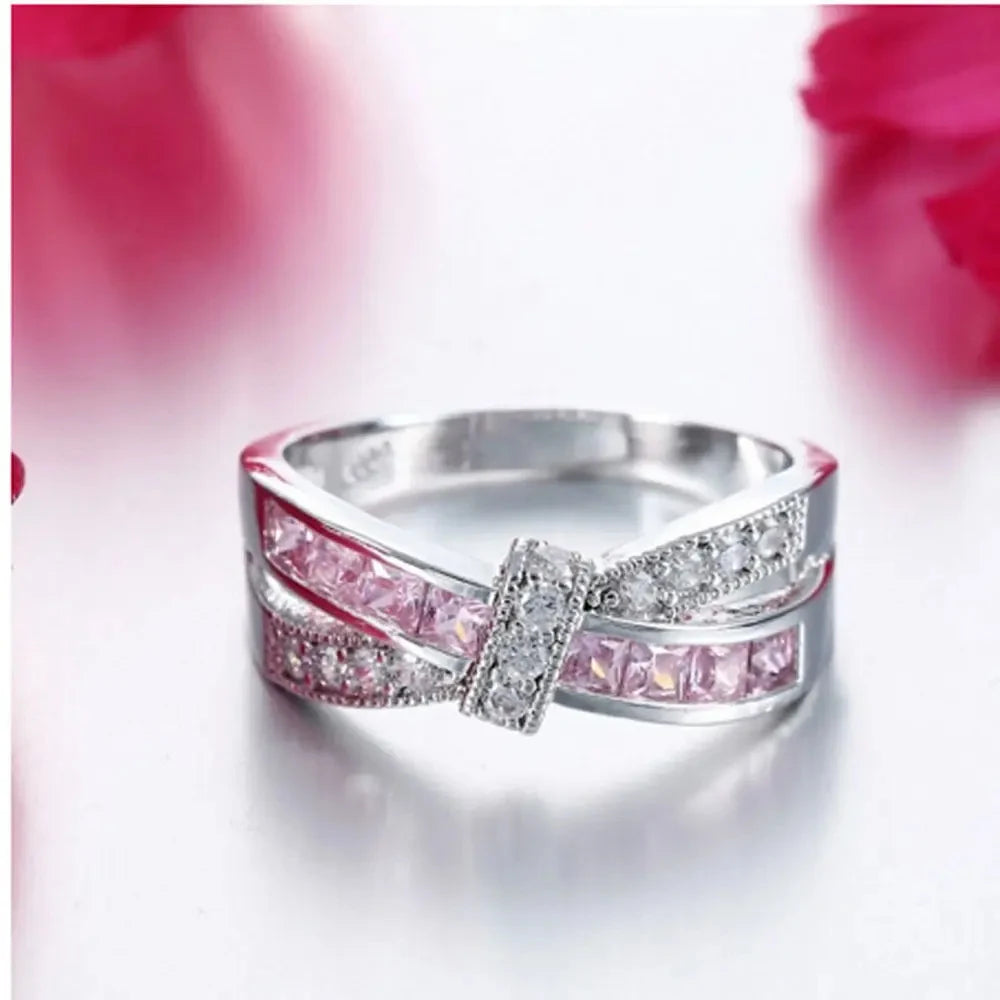 Sterling Silver Crystal Watch-Style Ring