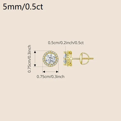 Sterling Silver Moissanite Engagement Stud Earrings
