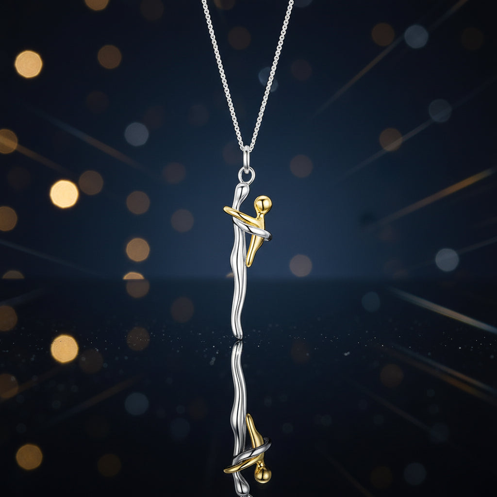 Collier Mère et Enfant en Argent Sterling Bicolore