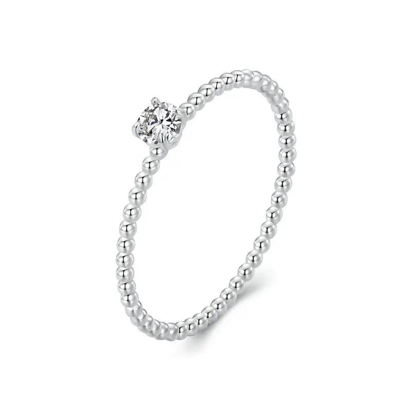 Alliance corde éternité en argent sterling et moissanite