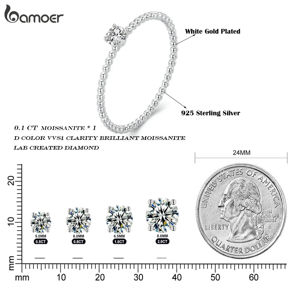 Alliance corde éternité en argent sterling et moissanite