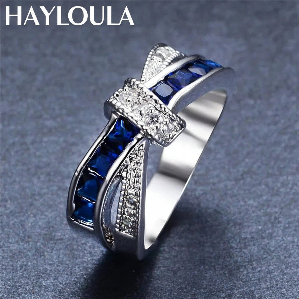 Sterling Silver Crystal Watch-Style Ring
