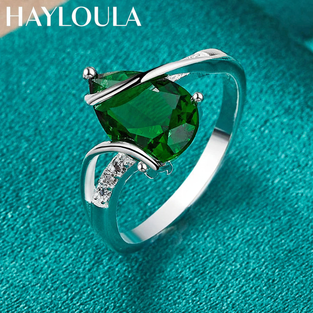 Sterling Silver Water Drop Turquoise Ring