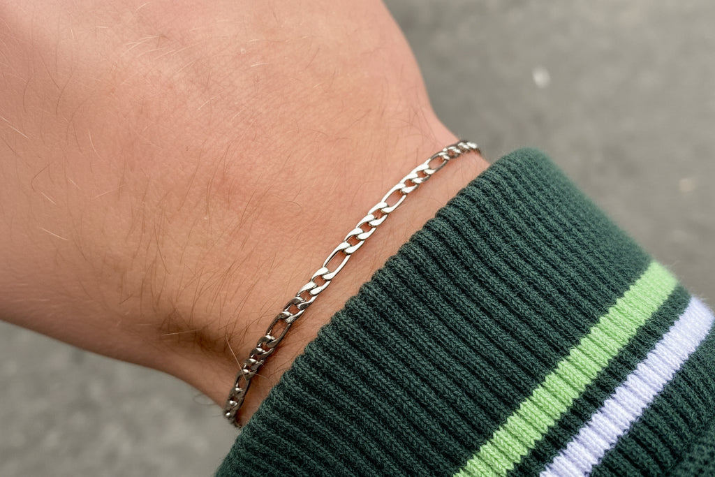 Bracelet Figaro en argent sterling